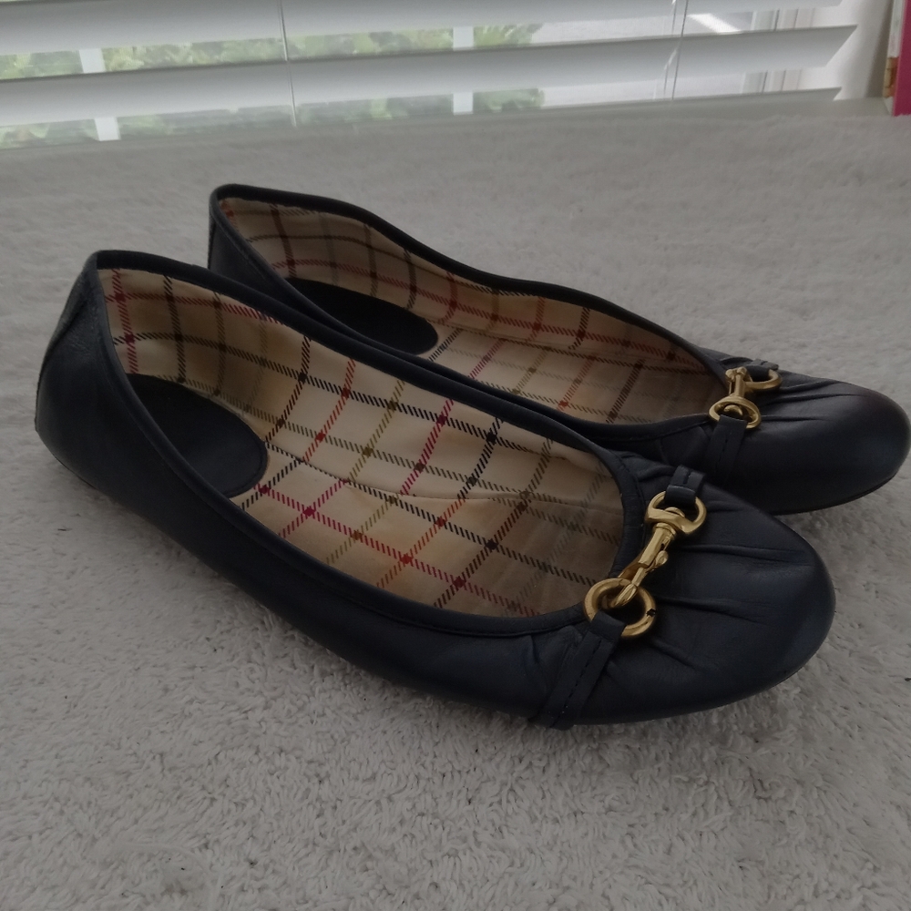 Coach Women's Flats Blue Airline Worn